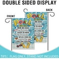 thumbnail image 3 of Summer Pool Rules Small Decorative Garden Flag, Flip Flops Swim Ring Ball Sunglasses Yard Lawn Outside Decor, Seasonal Burlap Outdoor Home Decoration Double Sided 12 x 18, 3 of 5