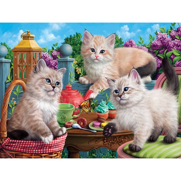 Cuadros Decorativos Escritorio de pintura de diamante jugando gato taladro redondo completo Rhinestone DIY (FH630) Likrtyny embutido en tela