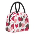 thumbnail image 2 of YFYANG Portable Waterproof Insulated Lunch Bag, Vintage Heart Texture Reusable Cooler Bag / Picnic Bag for Adults Teens, 2 of 9