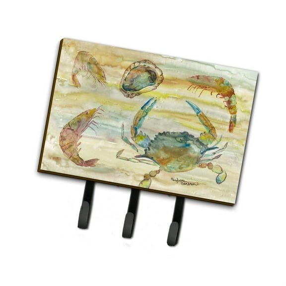 Crab, Shrimp, Oyster Yellow Sky Leash or Key Holder SC2026TH68
