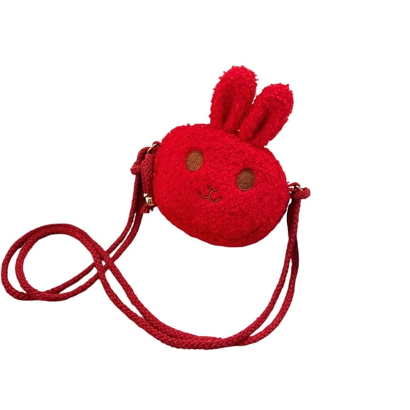 Dvumao Décor de Pâques, Mignon Sac Bandoulière en Peluche Lapin, Porte-Monnaie Princesse de Mode, Sac d'Accessoires pour Bébé Fille