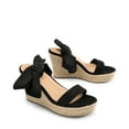 thumbnail image 3 of BURUDANI Womens Open Toe Espadrilles Wedges Tie Lace Up Cute Ankle Strap Platform Sandals Dressy Shoes, 3 of 6