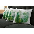 thumbnail image 5 of Ambesonne Green Throw Pillow Cover 4 Pack, Watercolor Forest Image, 20", Forest Green Pale Green, 5 of 5