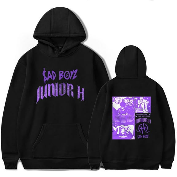 Junior H 2023 Tour Hoodies Sad Boyz Concert Merch Popular Graphics sided Print Unisex Trend Casual Street Clothing