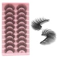 thumbnail image 1 of Pestañas Postizas Fáciles de Aplicar, 10 Pares de Visón Falso 3D Reutilizables para Principiantes, 1 of 5