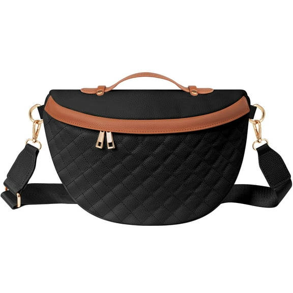 Crossbody Bags for Women, Fashion Leather Sling Bag Fanny Packs with Adjustable Strap - Checkered Designer Belt Bag for Fashionable Ladies