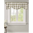 thumbnail image 2 of Fsddascl Brown Plaid Tie Up Valance Curtains for Windows, Kitchen Curtains Window Treatments, Spring Summer Farmhouse Buffalo Checkered Short Window Shades Valances for Bedroom Bathroom Cafe 42"x18", 2 of 7