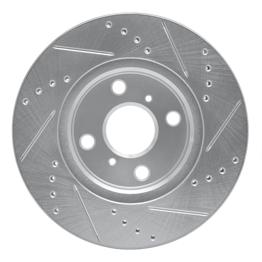 Dynamic Friction Company 631-76078L DFC Brake Rotor - Drilled And Slotted - Silver