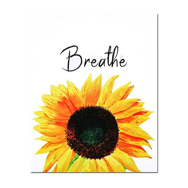 Moyic Acuarela Girasoles Flor Carta Impresiones Núcleo decorativo Adorno moderno Sala de estar Estudio Pasillo Respirar Flor Decoración del hogar Respira Flor Moyic HA061613-01B