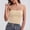 Beige, variant on Women's Solid Color Lifting Tank Top with Gathering Fold Detail