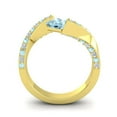thumbnail image 4 of 1.25 Ct Stunning Princess Cut Aquamarine & Aquamarine Gemstone Engagement Ring for Women Solid 14K Yellow Gold Size 3.5 by Diamond-Capitals, 4 of 8