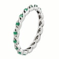 thumbnail image 3 of Created Emerald Sterling Silver Ring, 3 of 8