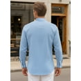 thumbnail image 4 of OALUXE Linen Button Down Shirts For Men Casual Long Sleeve Lightweight Dress Shirts With Pocket, 4 of 7