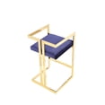 thumbnail image 3 of Pangea Home Kenzie 23.6" Velvet/Steel Counter Stool in Navy/Gold, 3 of 5