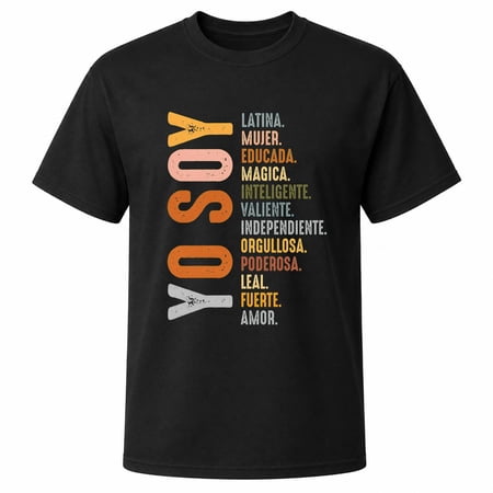 Latina Yo Soy Empowerment Graphic T-Shirt Unisex Classic Fit Cotton-Rich 180 GSM Distressed Front Print