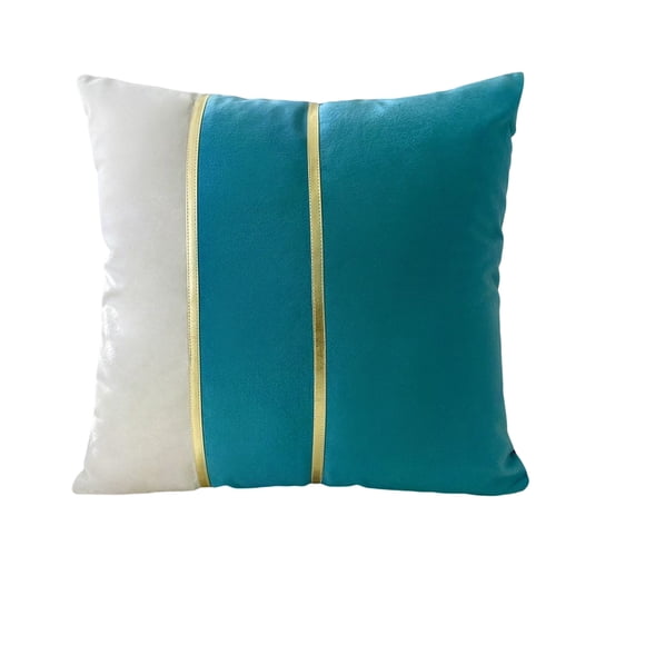 Injueey Funda de almohada de sofá moderna, funda de cojín cuadrada, Protector decorativo de retazos, funda de almohada de costura, dormitorio, coche, Decoración del hogar Azul verde Injueey HA078702-03