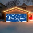 thumbnail image 5 of 1pc, Merry Christmas Pattern Garage Door Banner Decorations Christmas Garage Door Decorations, Single Garage, Garage Door Banner Set, Oversized Christmas Backdrop, 5 of 7