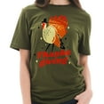 thumbnail image 3 of Oversized Turkey Thanksgiving Graphic Design Unisex Ring Spun Combed Cotton Short Sleeve Deluxe Jersey T-Shirt - Army Green 3XL, 3 of 4
