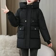 thumbnail image 5 of PiGOGI Women's Winter Jacket Hooded Casual Winter Coat Fall Outerwear Black XL, 5 of 5