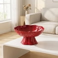 thumbnail image 1 of Frutero con pedestal, bandeja para frutas, bandeja de almacenamiento moderna, soporte para aperitivos, centro de mesa para fiestas, regalo de cumpleañ Rojo, 1 of 8