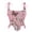 Pink, variant on Women's Bustier Top Tie Strap Sleeveless Square Neck Lace Up Boned Top M