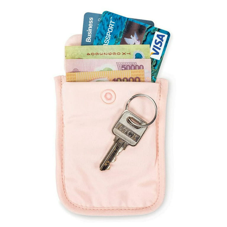 CHAMAIR Women Hidden Bra Wallet Pickpocket Proof Bag for Money Valuables  Pouch (Pink) 