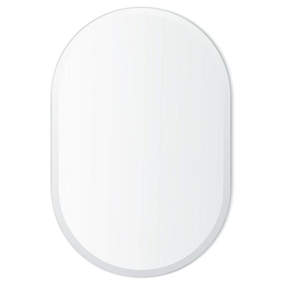 Better Bevel 24" x 36" Frameless Contemporary Oval Mirror | 1" Beveled Edge | Bathroom Wall Mirror