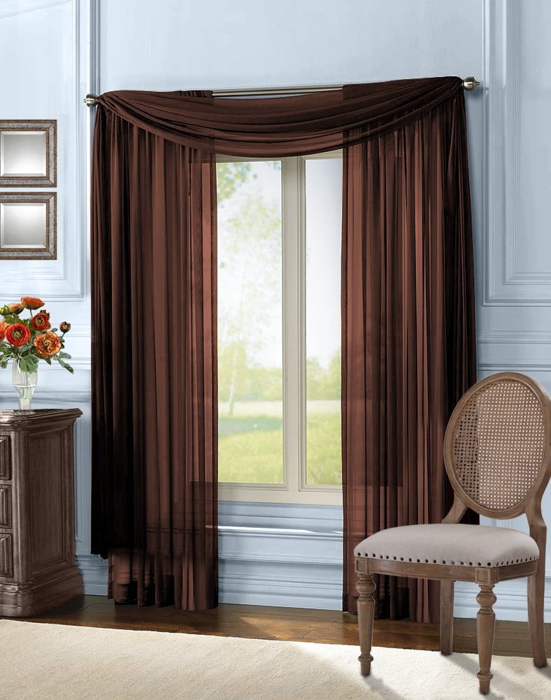 brown scarf valance