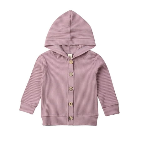 

Hopiumy Toddler Unisex Knitted Cotton Hooded Long Sleeve Sweaters Cardigan Tops