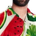 thumbnail image 5 of Watermelon Men's Short Sleeve Button Down Casual Beach Printed Shirts, 5 of 6