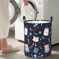 thumbnail image 6 of WARHOOME Collapsible Laundry Hamper with Handles, Waterproof Circular Hamper Cute Christmas Animals Dirty Clothes Basket (Small), 6 of 7