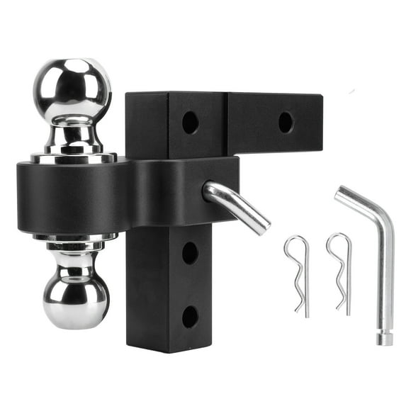 Trailer Hitch Ball Mount, Heavy Duty Design Dual Balls Tow Trailer Hitch Universal With Lock Pins For Towing Boats Campers Off Road Vehicles Black