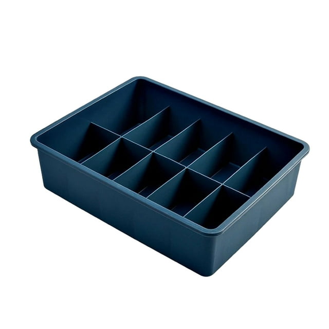 Youkk Plastic Space-saving Storage Box For Efficient Clothing Storage Sturdy And Durable Underwear Storage Deep Blue 【10 Cells】