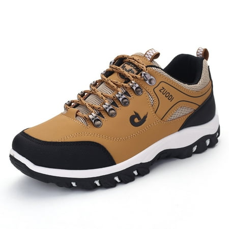 

Hiking Shoes Men Leather Comfortable High-quality Rubber Non-slip Outdoor Sports Casual Walking Shoes Men Sneakers Big Size (brown 43)
