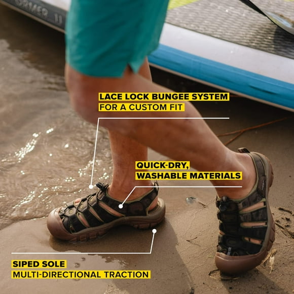 KEEN Men's Newport H2 Closed Toe Water Sandals, Monochrome/Safari, 9