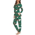 thumbnail image 3 of Renewold Family Matching Christmas Holiday Pajama Sets Santa Candy Canes Nightwear Lounge Wear for Women Size 4XL 2 PCS Skin Friendly Pullover Tops Sweatpants with Pockets, 3 of 5