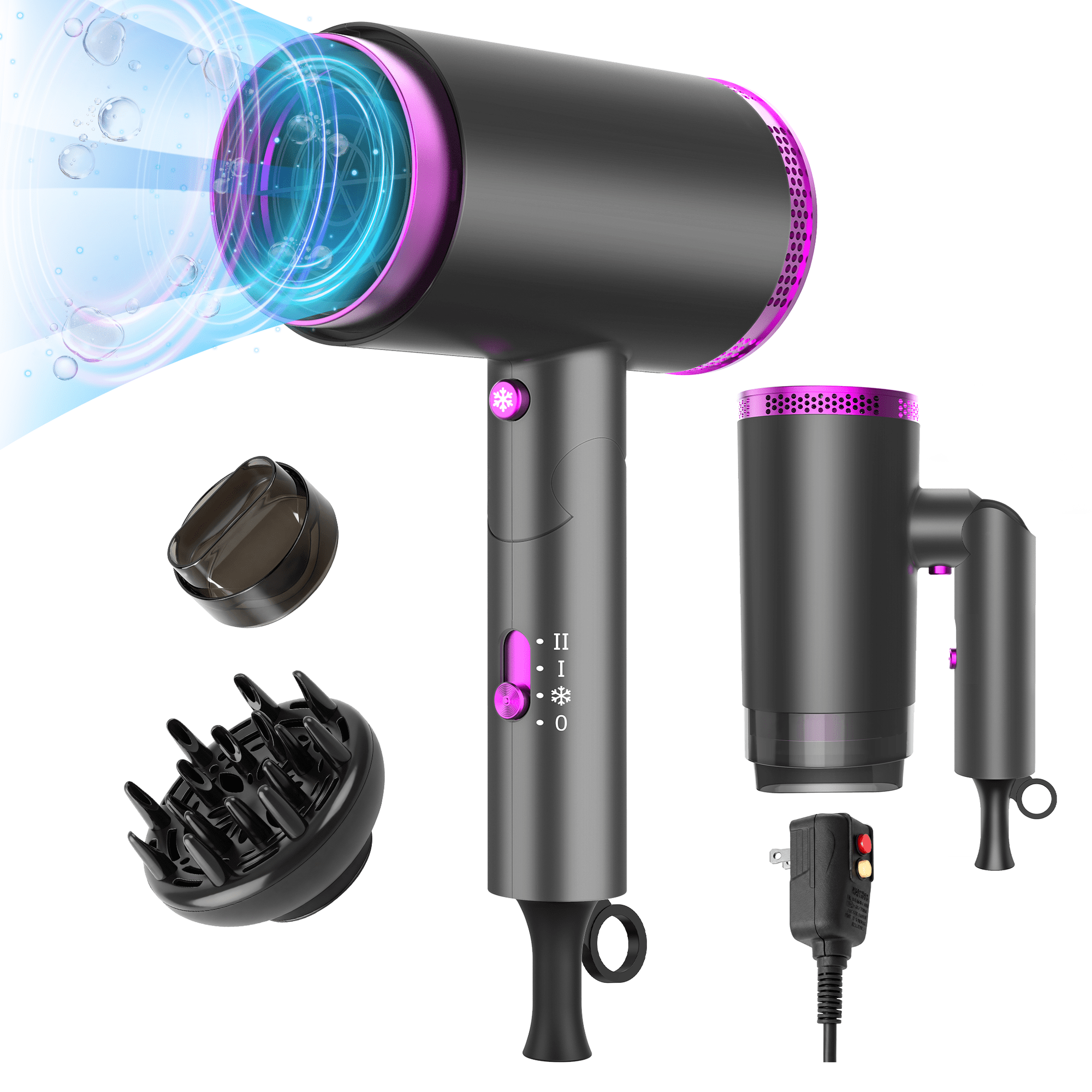 Ionic Hair Dryer with Diffuser and Concentrator, VIISHARE Professional Blow Dryer for Home Salon Travel