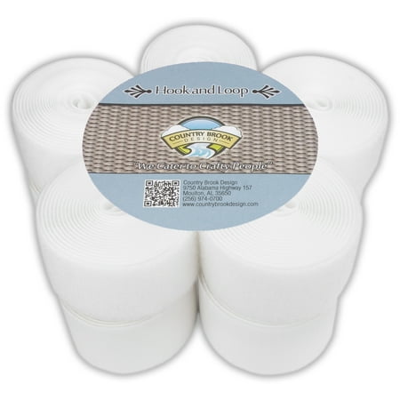 Loop Roll - Country Brook Design | White Sew on Hook and Loop (2 inch, 2 Rolls of 3 Yards)