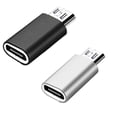 thumbnail image 2 of 10Pcs Mini Type-c Female To Micro USB Female Adapter Phone USB 3.0 Aluminum Alloy USB-C Converter,black, 2 of 9