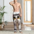 thumbnail image 2 of Susaid Cute Cartoon Kitten Print Mens Pajama Pants Set Sleep & Lounge Pants, PJ Bottoms with Pockets and Button Fly-3X-Large, 2 of 6