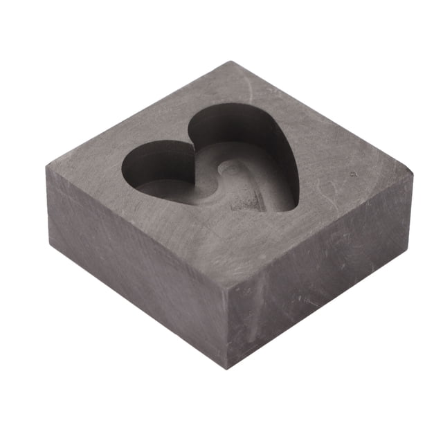Molde de lingote de grafito, molde de grafito en forma de corazón, molde de lingote de refinación de grafito, molde de lingote de grafito en forma de corazón, hecho a medida para la perfección Jadeshay A