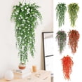 thumbnail image 1 of Guirnalda de ratán de hojas artificiales | Decoración de Navidad colgante de Halloween | Chimenea, casa interior, lugar para bodas, marco de puerta | Blanco, amarillo, púrpura, rojo, naranja, 1 of 6