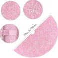 thumbnail image 4 of Plush Christmas Tree Skirts, 30 inches Luxury Pink Faux Fur Xmas Tree Base Cover Mat with Silver Snowflakes Pattern for Xmas New Year Home Party Decorations, 4 of 7