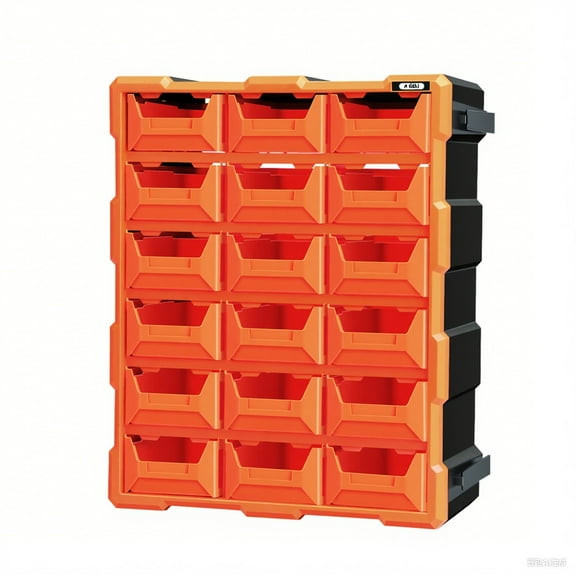 AIRJA 18-Drawer Parts Organizer Cabinet, Plastic Storage Drawers for Hardware & Tools, Desktop or Wall-Mounted
