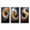 thumbnail image 2 of Designart "Ornamental White Gold Spiral Liquid Black II" Abstract Spirals Framed Wall Art Set Of 3 - Gold Transitional Frame Gallery Wall Set For Home Decor, 2 of 6
