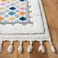 thumbnail image 3 of SAFAVIEH Moroccan Fringe Donovan Southwestern Shag Area Rug, Ivory/Grey, 5'3" x 7'6", 3 of 8