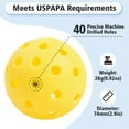 thumbnail image 2 of NOGIS Sports Outdoor Pickleballs - 40 Holes Pickleball Balls - (USAPA) Approved Portable Pickle Ball for Recreational & Club Play -3 Packs of Pickleballs (Yellow), 2 of 7