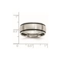 thumbnail image 2 of Stainless Steel Brushed Black Accent 8mm Satin Band Ring Size 11 Ring for Women and Men, 2 of 2