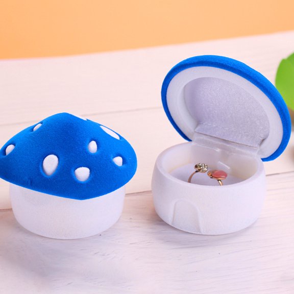 OUNONA Flannel Rings Display Jewelry Case in Blue with Scratch Protection and Elegant Design