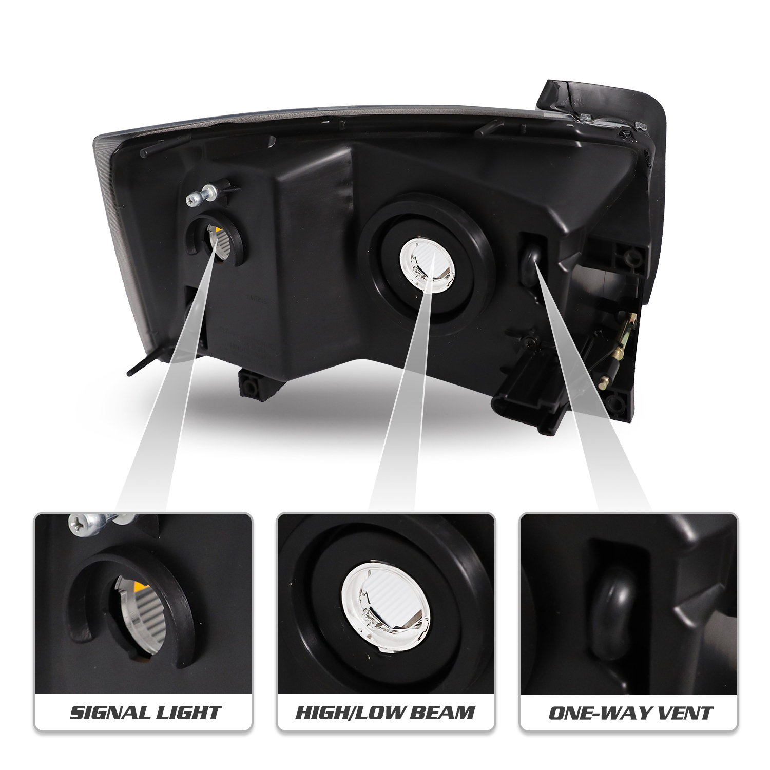For 2005 2006 2007 Dodge Dakota Headlights  Amber Headlamp Left+Right 05-07